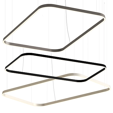 Geometric Rectangle Pendant Light 3D model image 1 