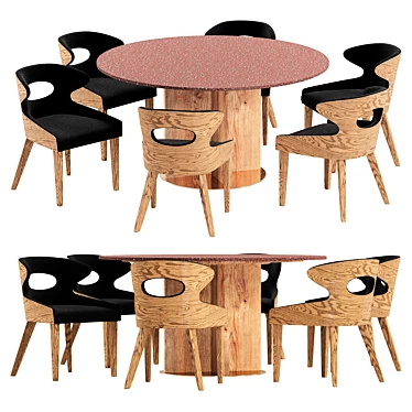 Contemporary Dining Set with Crissey Chair and Alferce Table 3D model image 1 