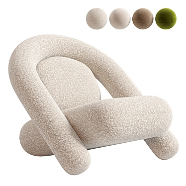 Modern BUN Armchair: 3D Model 3D model image 1 