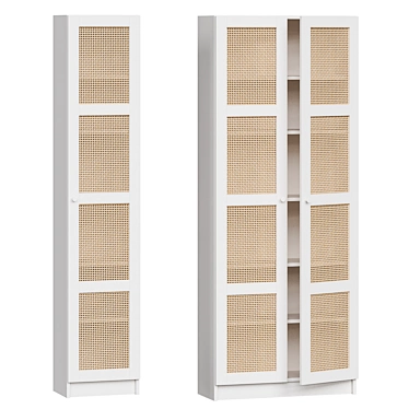 Scandinavian Bamboo Bookcase IKEA 3D model image 1 