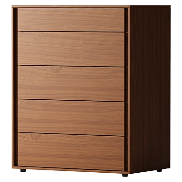 Elegant Walnut Tall Dresser 3D model image 1 