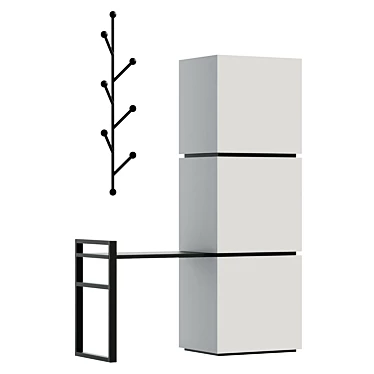 Decortie Mello Hallway Stand, Spacious Organizer 3D model image 1 