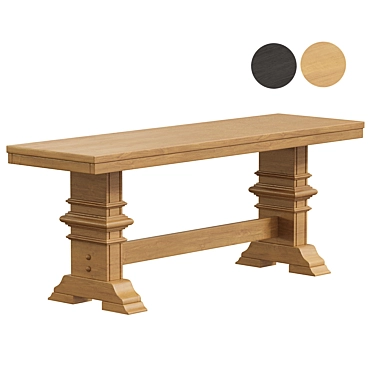 South Hill Baluster Base Bench: Stylish Seat 3D model image 1 