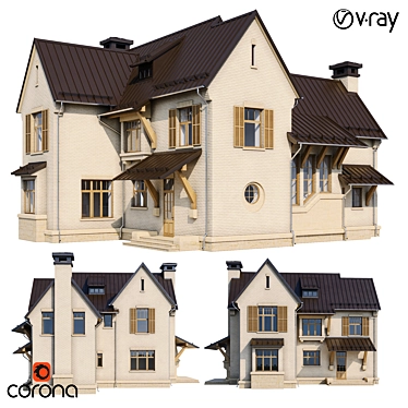 Gothic Mansion Model - Arch Viz 3D model image 1 