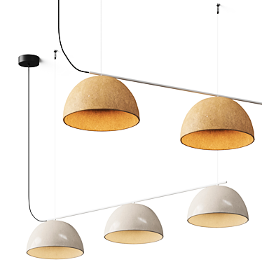 Luxury Terracotta Pendant Lamp with Designer Touch 3D model image 1 