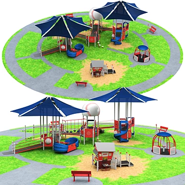 Imposing Playground Landscape Structures 3D model image 1 