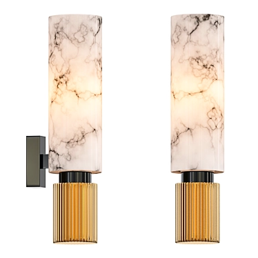 Elegant Santorini Marble Wall Lamp 3D model image 1 