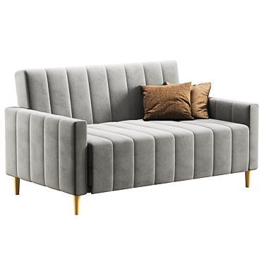 Mini Mare Velvet Sofa Silver 3D model image 1 