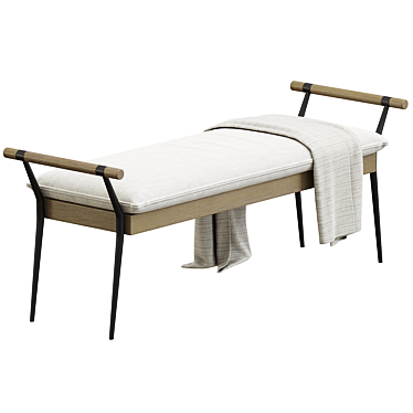 Modern Alvin Upholstered Bench 3D model image 1 