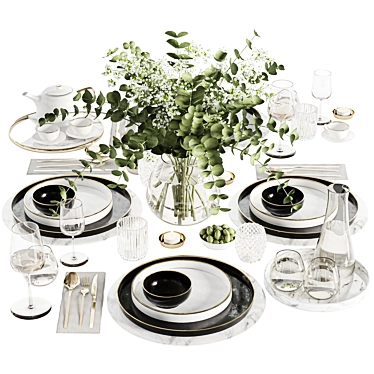 Elegant Tableware 3D Set 34 3D model image 1 