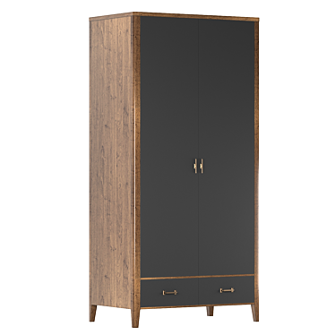 Paris Chic Two-Door Wardrobe 3D model image 1 