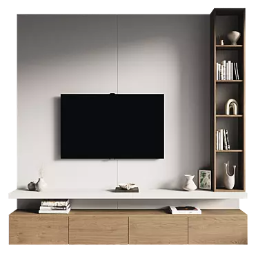 Modern TV Wall Set Model 3D model image 1 