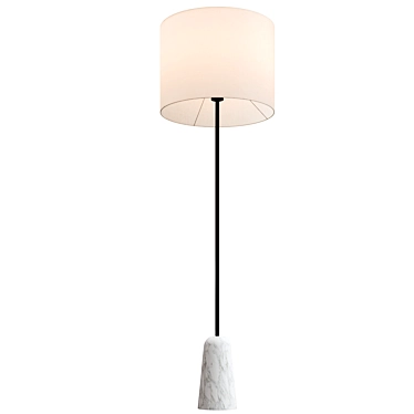 Marble-Base Floor Lamp, Modern Design 3D model image 1 