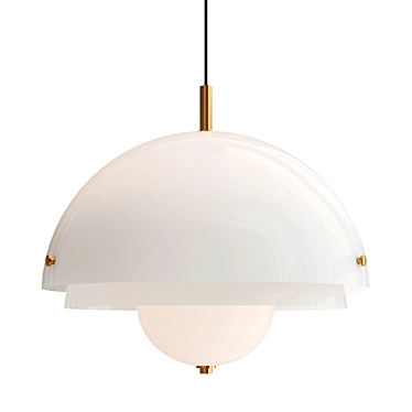 Elegance Glass Pendant Lamp White 3D model image 1 