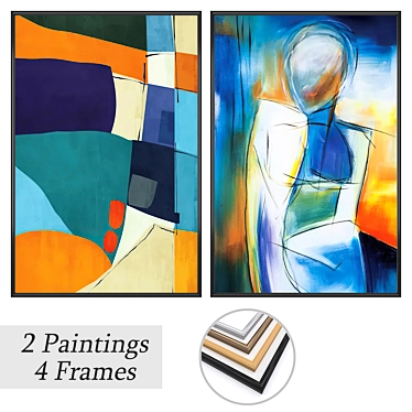 Artwork Set with Multiple Frames 3D model image 1 