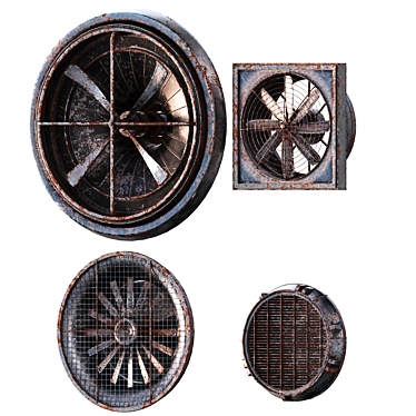 Weathered Exhaust Fan 3D Model 3D model image 1 