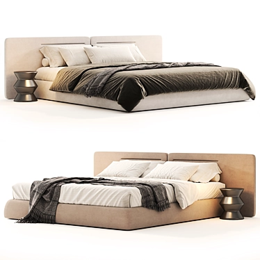 Snow Boucle Bed Downloadable 3D Model 3D model image 1 