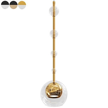 Modern Black Metal Pendant Light 3D model image 1 