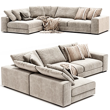 Elegant Ananta Class Saba Sofa 3D model image 1 