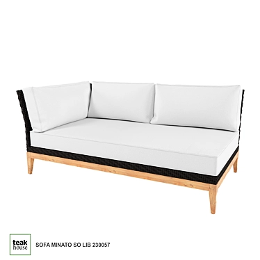 Modern Teak Loveseat Sofa 3D model image 1 