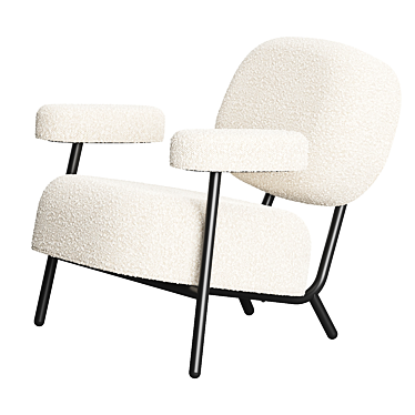 Modern Retro Lounge Chair with Ottoman 3D model image 1 