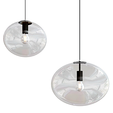 Blown Glass Pendant Lamp Galaxy 3D model image 1 