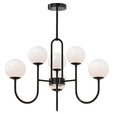 Modern Black Iron Chandelier 9-Light 3D model image 1 