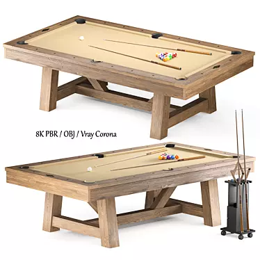 Botanic 8' Pool Table, Premium Materials 3D model image 1 