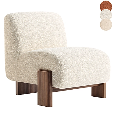 Rust Slipper Chair: Classic Elegance 3D model image 1 