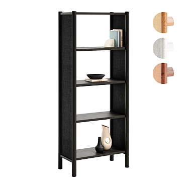 Crate and barrel Emmer Charcoal/Natural Oak Bookcase