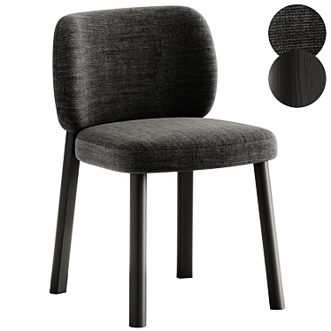 Modern Bross Aretha Fabric Chair 3D model image 1 