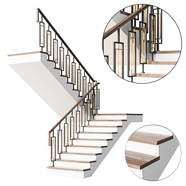 Contemporary Staircase 23 3D model image 1 