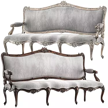 Elegant Rococo Art Sofa 732 3D model image 1 