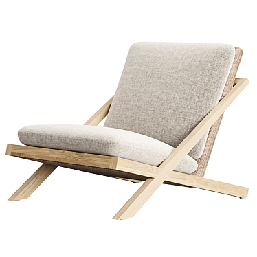 Modern Teak Outdoor Lounger 3D model image 1 