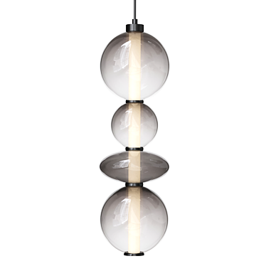 Modern Black Chrome Pendant Lamp 3D model image 1 