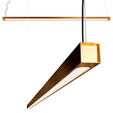 Sleek LED Brass Pendant Lamp 3D model image 1 