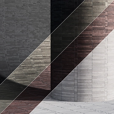 Sleek Long Brick Cladding 3D model image 1 