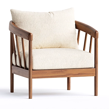 Elegant Augusta Armchair, Handcrafted Comfort 3D model image 1 