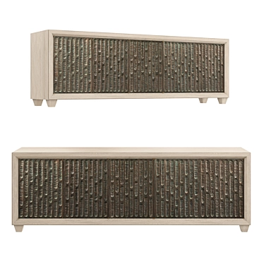 Bronze Brutalist Cabinet Display Organizer 3D model image 1 