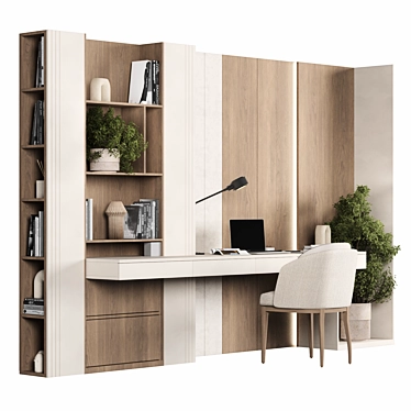 Modern Home Office Furniture Set 3D model image 1 