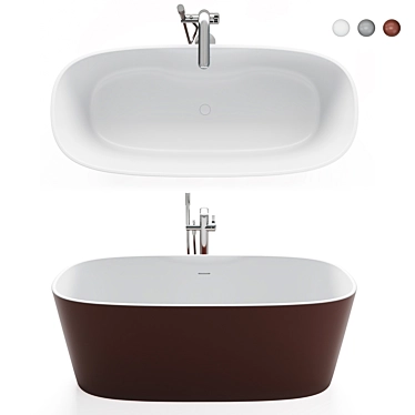 Elegant Disenia Oval Freestanding Bathtub 3D model image 1 