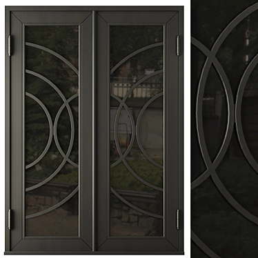 Modern Entrance Door Set 62 3D model image 1 