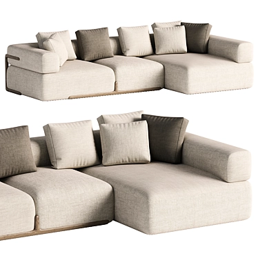 Modern Porada Klem Corner Sofa 3D model image 1 