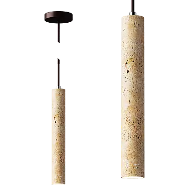 Mini Japanese Hanging Lamp in Wabi Sabi Style 3D model image 1 