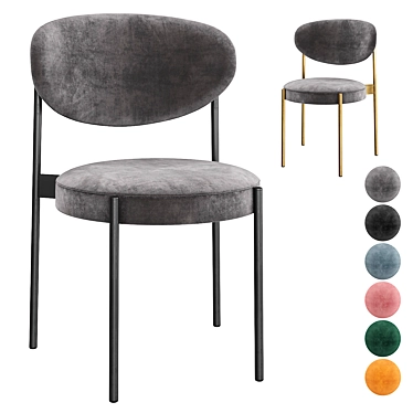 Elegant Velvet Dining Chair 3D model image 1 