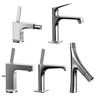 Chrome Axor Basin Tap Set 3D model image 1 