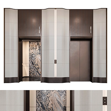 Modern Elevator Lobby Design Bundle 3D model image 1 