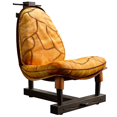 Brazilian Midcentury Leather Armchair 3D model image 1 