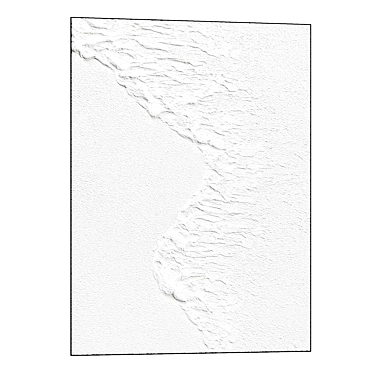 White Abstract Textured Wall Art 3D model image 1 