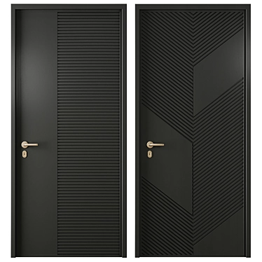 Modern Entry Door Set 2016 3D model image 1 